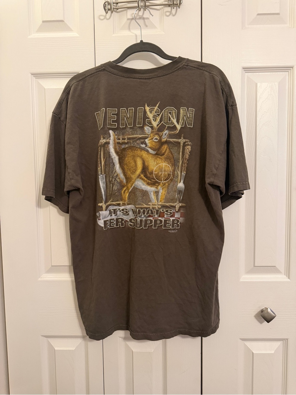 Buck Wear Venison Graphic Tee - Brown Short Sleeve Men's Shirt Hunting Outdoors